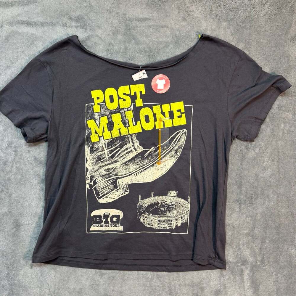 Post Malone The Big Stadium Tour Graphic T-Shirt Size S Black oversized
